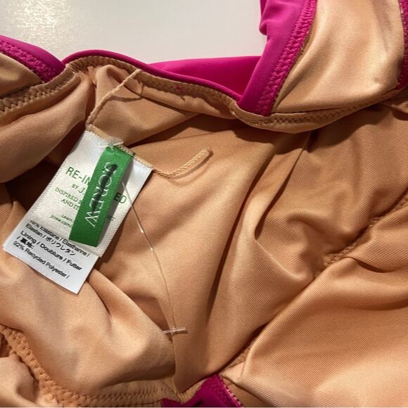 J Crew Ruched Ruffle One-Piece Swimsuit Radiant Fuchisa - Picture 9 of 14